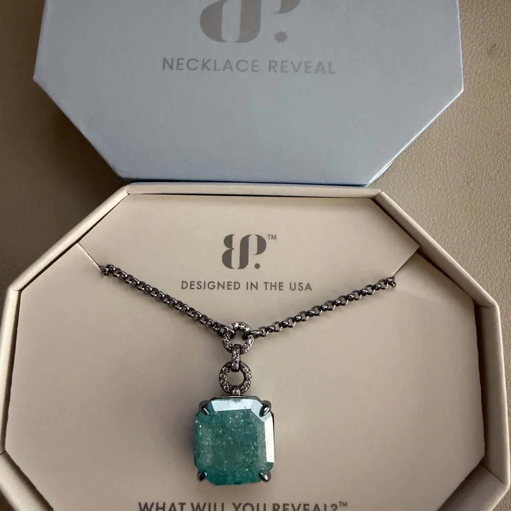 💙 Bomb Party “I Am The Legacy” Necklace – Blue Topaz Ice Crystal 💙 - Picture 1 of 2